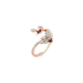 QUEEN BEE MELISSA GOLD DIAMOND AMETHYST RING