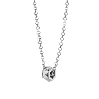 HONEYCOMB SILVER BLACK DIAMOND NECKLACE
