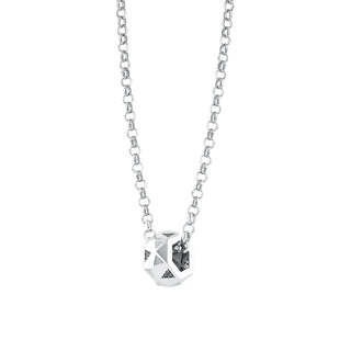 HONEYCOMB HALO SILVER BLACK DIAMOND NECKLACE