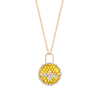 HONEYCOMB LOCK CITRINE GOLD DIAMOND NECKLACE