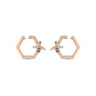 HONEYCOMB GOLD DIAMOND EARRINGS