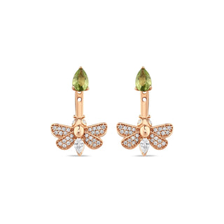 QUEEN BEE EVA GOLD DIAMOND PERIDOT EARRINGS