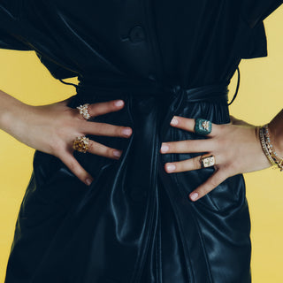 QUEEN BEE ARINNA GOLD CITRINE DIAMOND RING