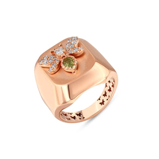 QUEEN BEE HANIA GOLD DIAMOND PERIDOT RING