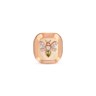 QUEEN BEE EVA GOLD BLACK DIAMOND PERIDOT RING