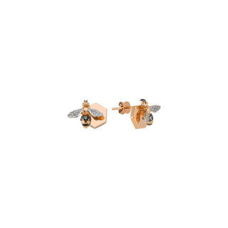 HONEYCOMB GOLD DIAMOND EARRING