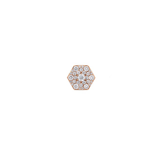 HONEYCOMB GOLD DIAMOND SINGLE EARRING