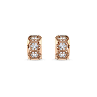 HONEYCOMB GOLD DIAMOND DOUBLE EARRINGS