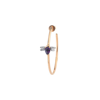 QUEEN BEE BELLA GOLD AMETHYST SINGLE EARRING