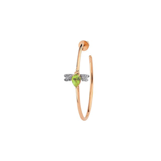 QUEEN BEE BELLA GOLD DIAMOND PERIDOT SINGLE EARRING
