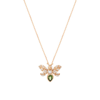 QUEEN BEE EVA GOLD DIAMOND PERIDOT NECKLACE