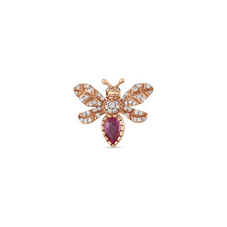 QUEEN BEE EVA GOLD DIAMOND PINK SAPPHIRE SINGLE EARRING