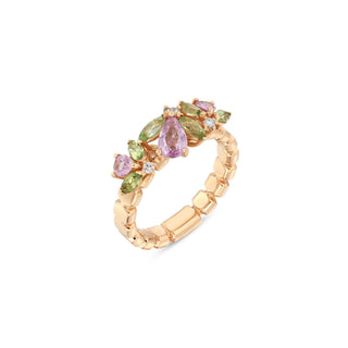 QUEEN BEE MAYA GOLD DIAMOND PINK SAPPHIRE RING