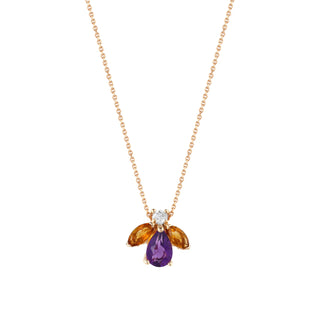 QUEEN BEE GOLD DIAMOND AMETHYST NECKLACE