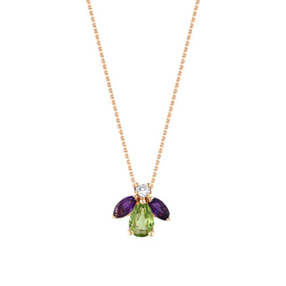 QUEEN BEE GOLD DIAMOND PERIDOT NECKLACE