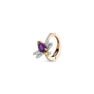 QUEEN BEE BELLA GOLD DIAMOND AMETHYST EAR CUFF