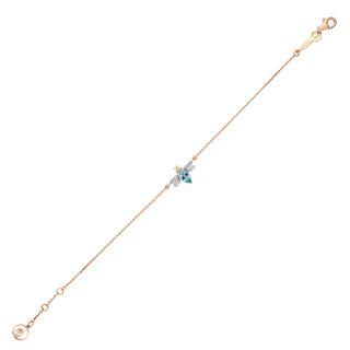 QUEEN BEE BELLA GOLD BLUE TOPAZ DIAMOND BRACELET