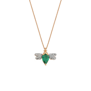 QUEEN BEE BELLA GOLD EMERALD NECKLACE