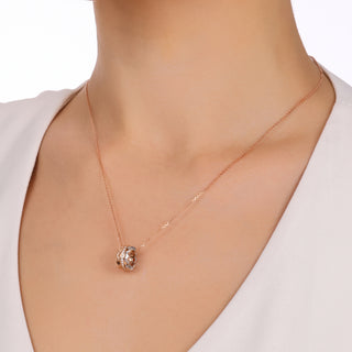 HONEYCOMB S RING WHITE GOLD DIAMOND NECKLACE