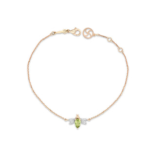 QUEEN BEE BELLA GOLD DIAMOND PERIDOT BRACELET