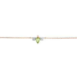 QUEEN BEE BELLA GOLD DIAMOND PERIDOT BRACELET