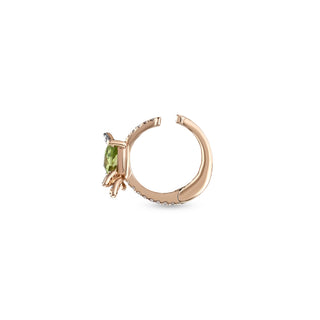 QUEEN BEE BELLA GOLD DIAMOND PERIDOT EAR CUFF