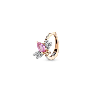 QUEEN BEE BELLA GOLD DIAMOND PINK SAPPHIRE EAR CUFF