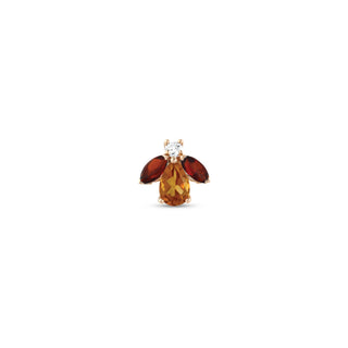 QUEEN BEE MAYA GOLD DIAMOND CITRINE SINGLE EARRING