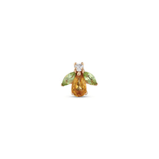 QUEEN BEE GOLD DIAMOND CITRINE SINGLE EARRING