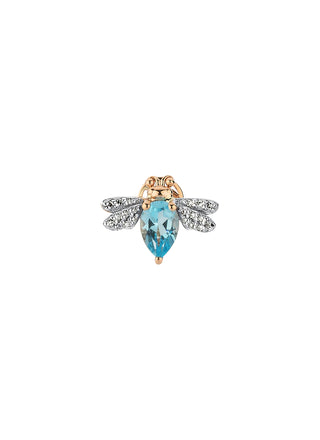 QUEEN BEE GOLD DIAMOND BLUE TOPAZ PIERCING