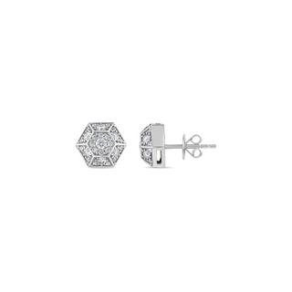 HONEYCOMB GOLD DIAMOND SINGLE EARRING