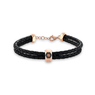 HONEYCOMB SILVER BLACK DIAMOND BRACELET