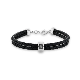 HONEYCOMB SILVER BLACK DIAMOND BRACELET