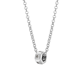 HONEYCOMB SILVER BLACK DIAMOND NECKLACE