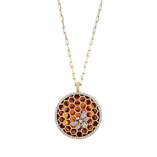 HONEYCOMB 18K BAGUETTE DIAMOND CHAIN NECKLACE