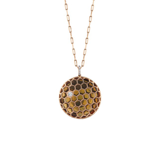 HONEYCOMB GOLD DIAMOND NECKLACE