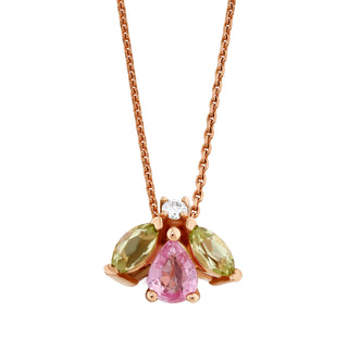 QUEEN BEE MAYA PINK SAPPHIRE PERIDOT NECKLACE