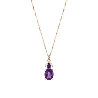 QUEEN BEE MAYA GOLD DIAMOND AMETHYST NECKLACE