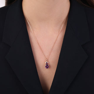 QUEEN BEE MAYA GOLD DIAMOND AMETHYST NECKLACE