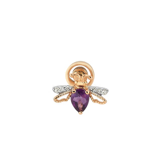 QUEEN BEE GOLD DIAMOND AMETHYST PIERCING