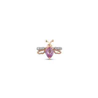 QUEEN BEE PINK SAPPHIRE GOLD DIAMOND XSMALL SINGLE EARRING