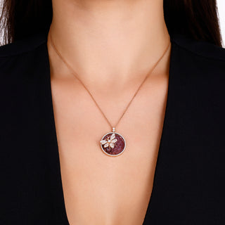 QUEEN BEE BON BON AMETHYST BAGUETTE DIAMOND GOLD NECKLACE