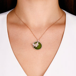QUEEN BEE BON BON PERIDOT BAGUETTE DIAMOND GOLD NECKLACE