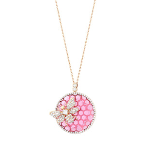 HONEYCOMB ROUND TOURMALINE GOLD DIAMOND NECKLACE