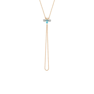 QUEEN BEE BELLA GOLD DIAMOND BLUE TOPAZ HAND CHAIN Bee Goddess