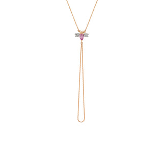 QUEEN BEE BELLA GOLD DIAMOND PINK SAPPHIRE HAND CHAIN Bee Goddess