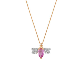 QUEEN BEE BELLA PINK SAPPHIRE NECKLACE Bee Goddess