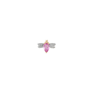 QUEEN BEE BELLA PINK SAPPHIRE SINGLE EARRING Bee Goddess