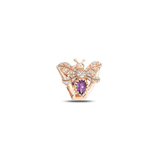 QUEEN BEE EVA GOLD DIAMOND AMETHYST EAR CUFF Bee Goddess