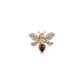 QUEEN BEE EVA GOLD DIAMOND GARNET SINGLE EARRING Bee Goddess